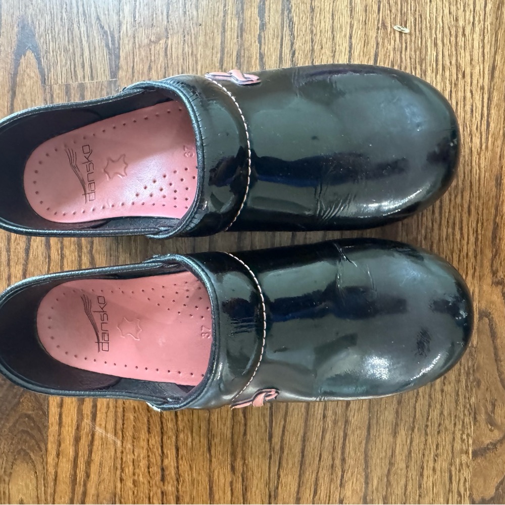 Dansko Black Dress Shoes with Glossy Finish
